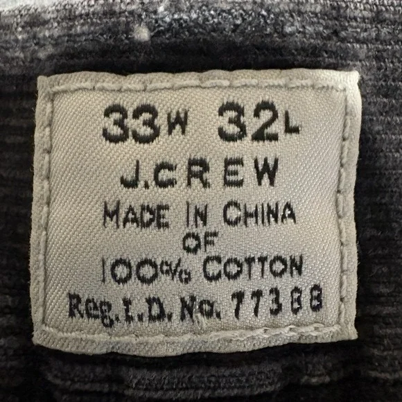 JCrew Corduroy Pants Mens 33x30 Black Straight Leg Regular Fit Medium Wale 77388 - Picture 6 of 10